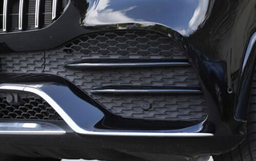 4P Carbon Fiber Look Exterior Front Fog Light Strip Trim for Benz GLE 2020-2023