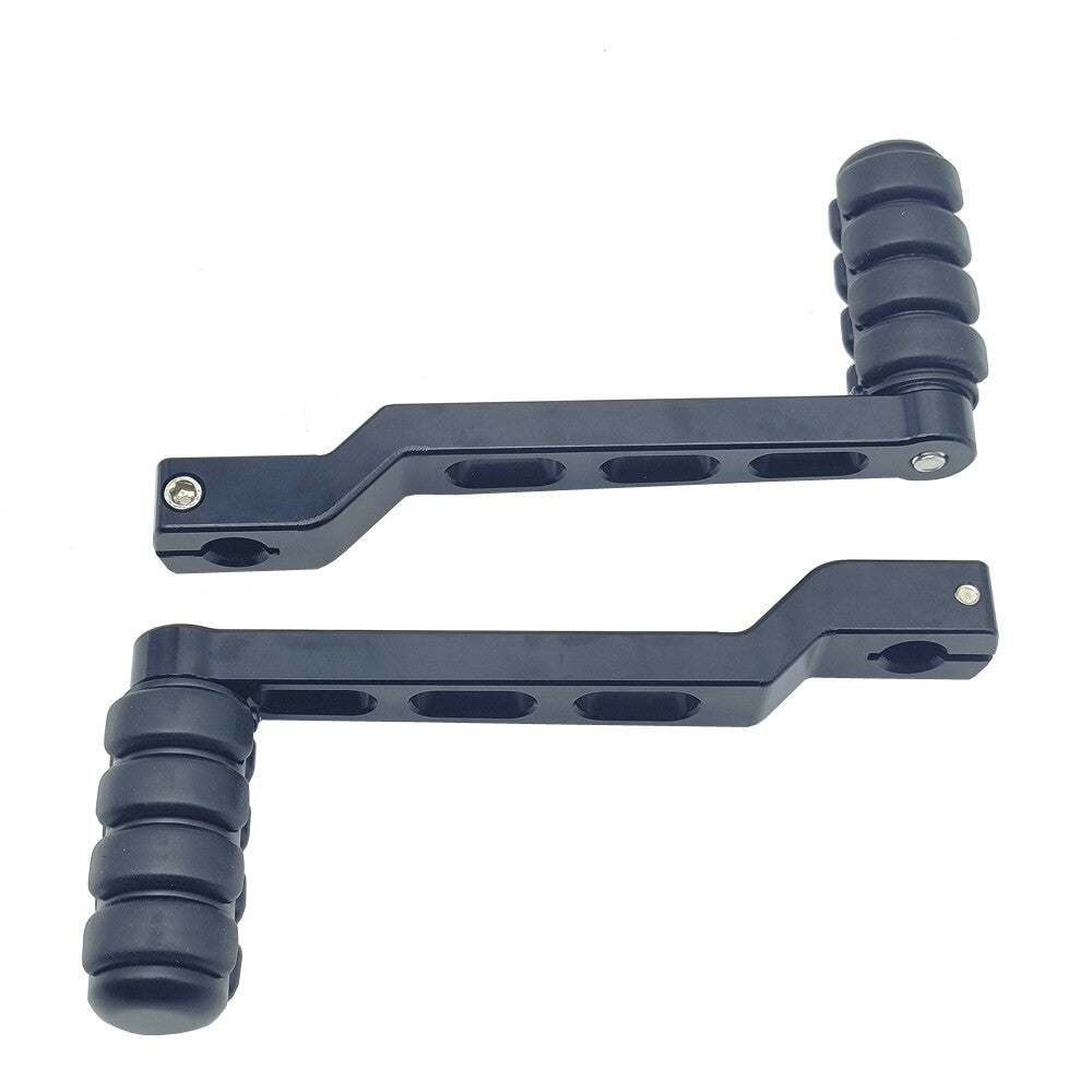 Black heel and toe gear shifter with derailleur pins suitable for Harley Road, Glide Road, and King- n