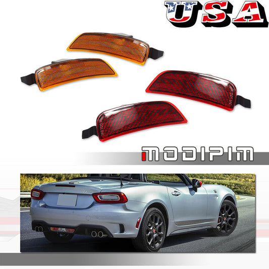For 2016 - 2022 for Mazda Miata MX-5 Amber and Red Fender Side Marker Light Housing Kit - v