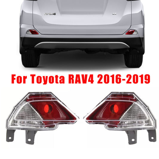 A pair of rear bumper reflectors for stop taillights and brake lights suitable for Toyota RAV4 2016 - 2019.