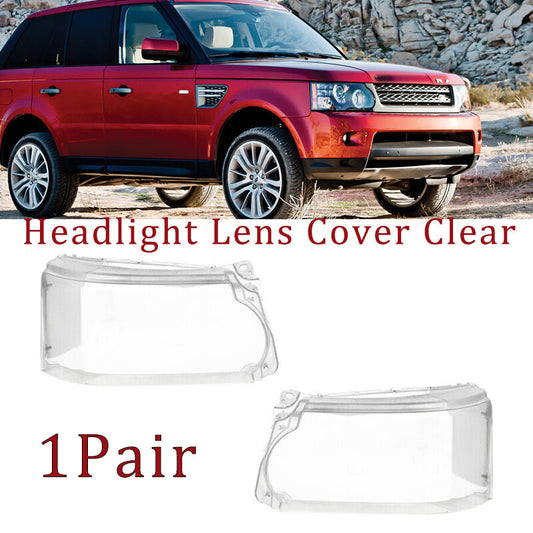 Pair Headlight Lens Cover Clear for Land Rover for Range Rover Sport 2010-2013