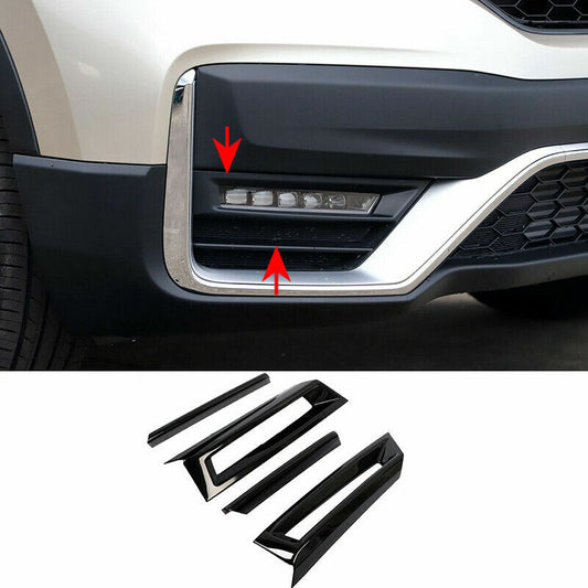 ABS Glossy Black Front Bumper Fog Lamp Trim Cover for Honda CRV CR-V 2020-2022