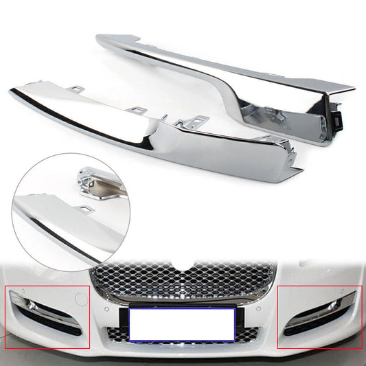 2pcs Front Side Grille Chrome Molding Trim Left Right for JAGUAR XJ 2016-2021