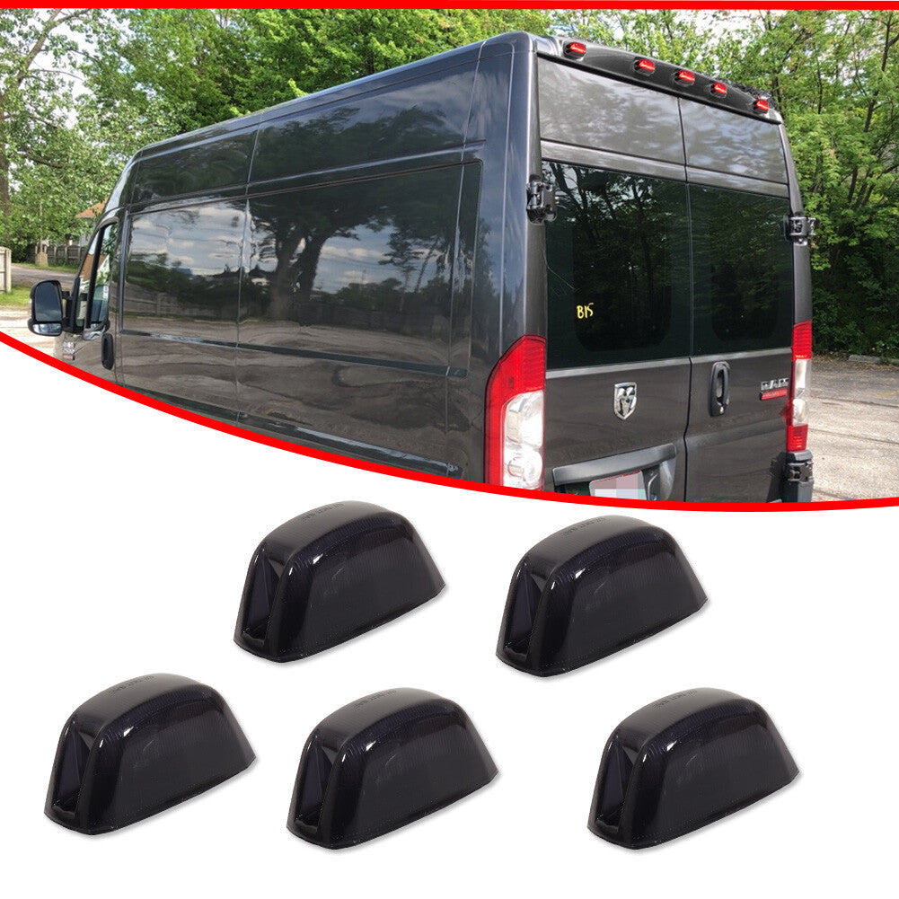 5pcs Rear Roof Cab Smoke Clear Light Red LED For 14-23 for Ram ProMaster 68169776AD- v