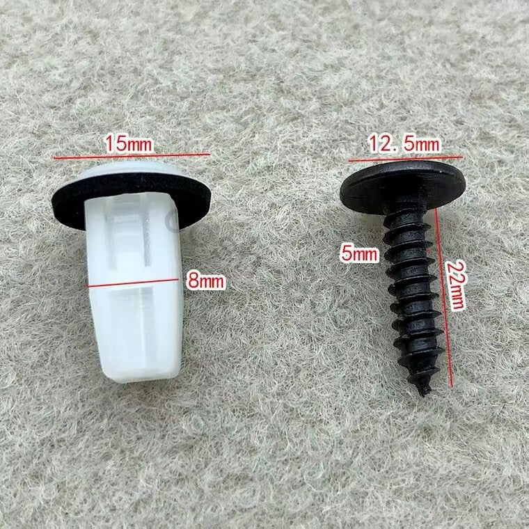 5 Sets Car Wheel Arch Fender Lining Screw Grommets Clips for Honda Q