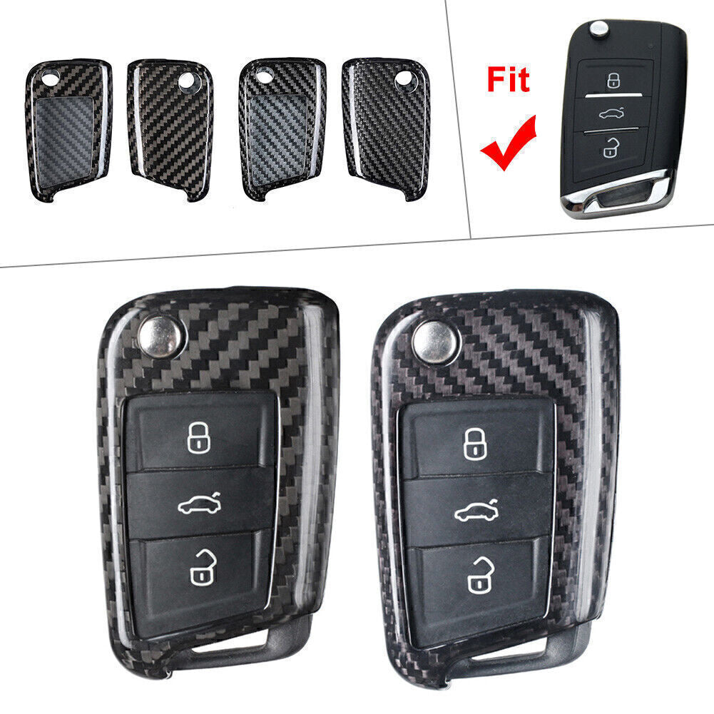 for VW 2015-up MK7 for Golf GTI for Jetta Carbon Fiber Remote Key Shell Cover Case Q