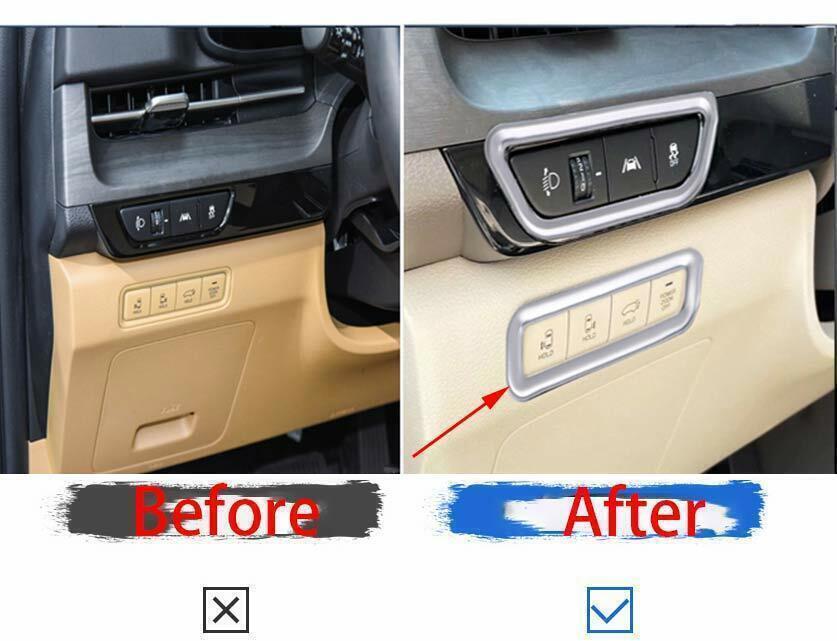 Center Console Button Frame Sticker Trim for Kia Carnival 2022-2023 Matte Silver