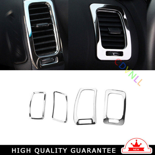Middle LR Air Outlet Vent Cover Trim 4X for Kia K3 Forte 2014-2018 Chrome Steel