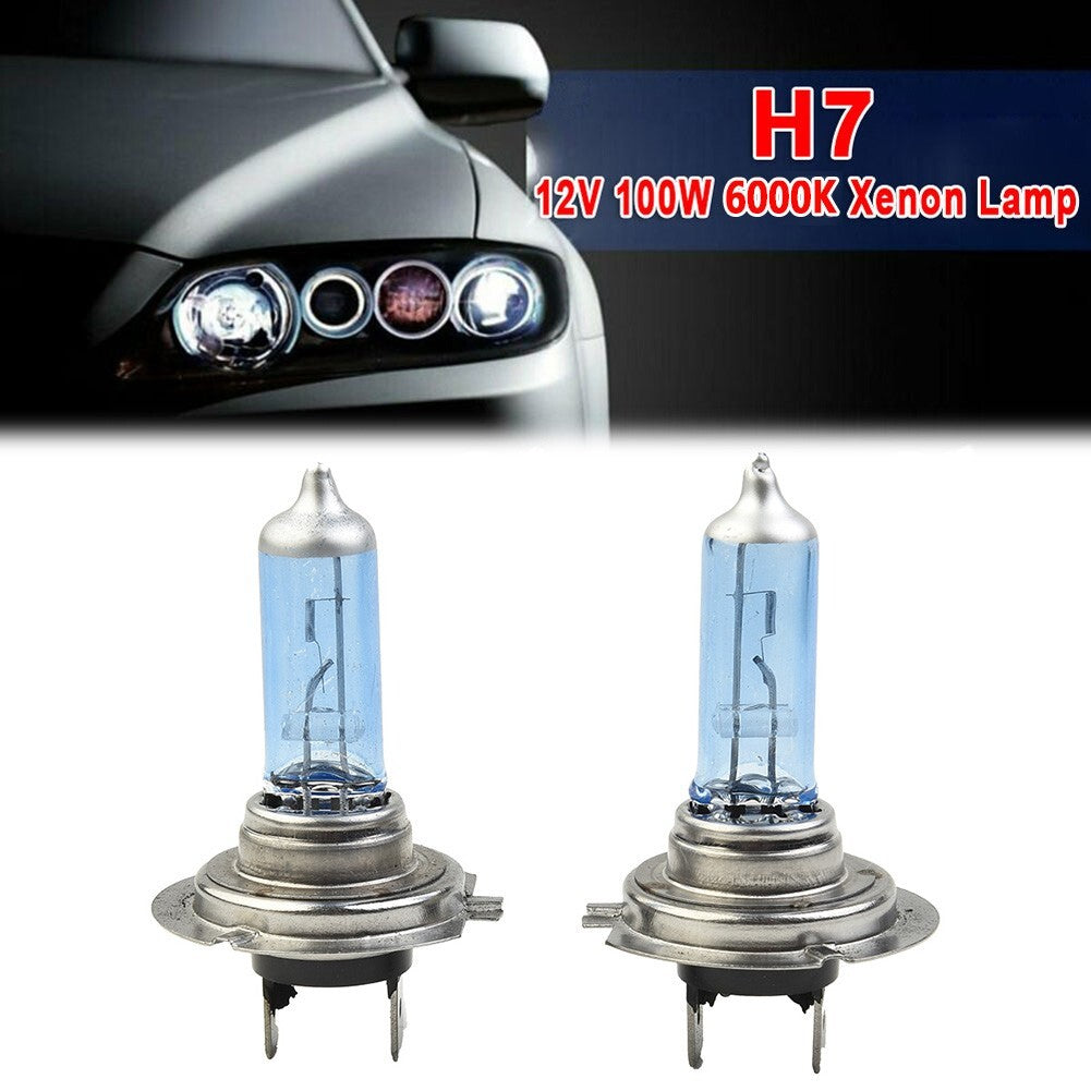 2-Piece H7 12V 100W LED Car Headlight Converter Globe Bulb, 8500K Beam, Super Bright