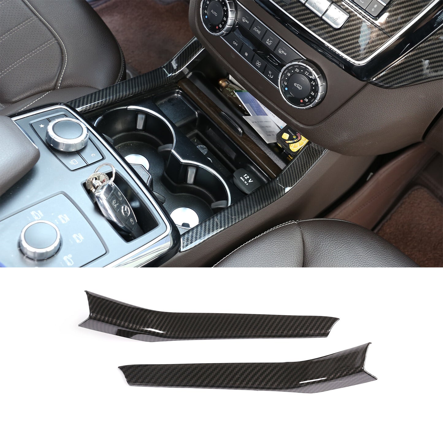 Carbon fiber ABS center console side cover suitable for GLE GLS ML 13-19- n