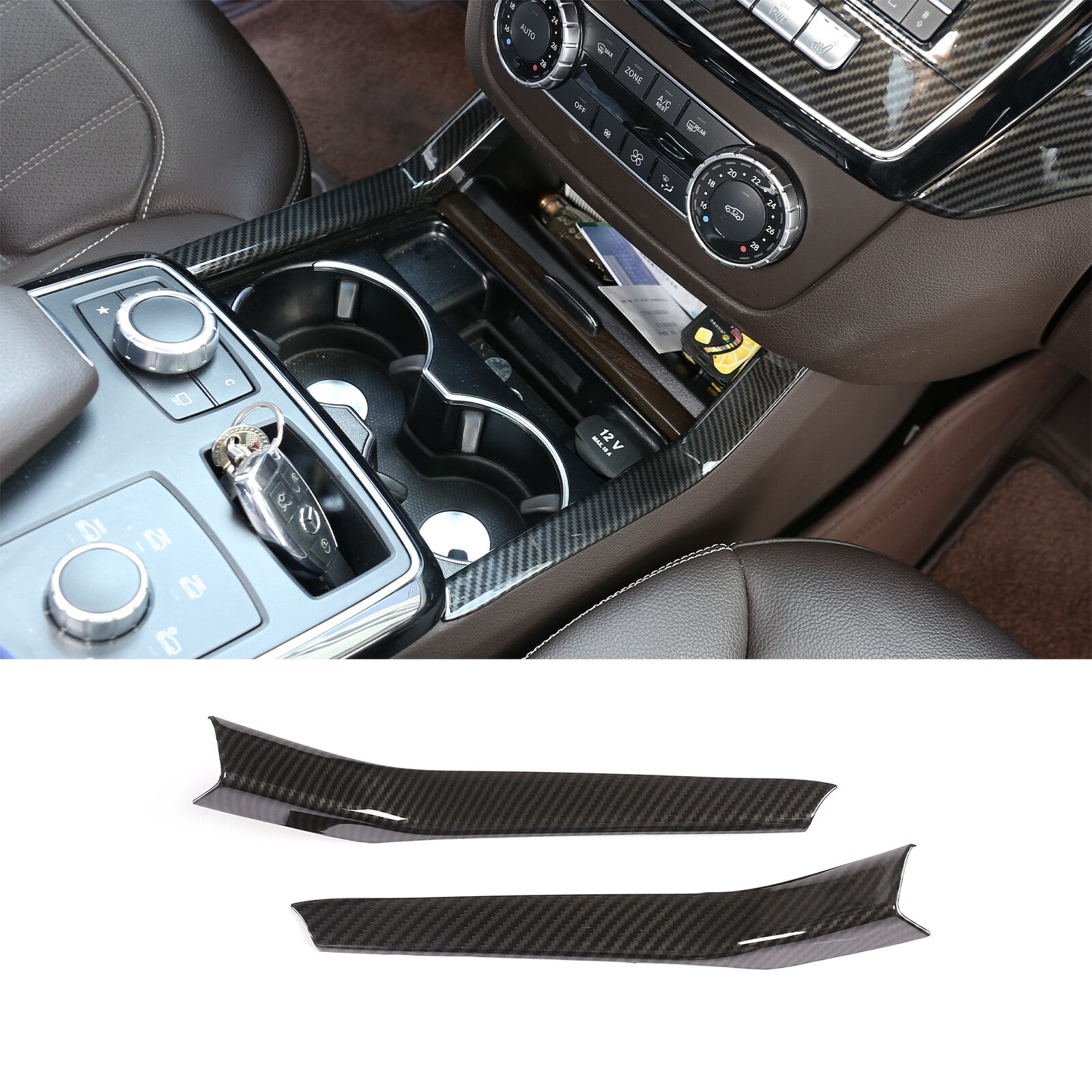 Carbon fiber ABS center console side cover suitable for GLE GLS ML 13-19- n