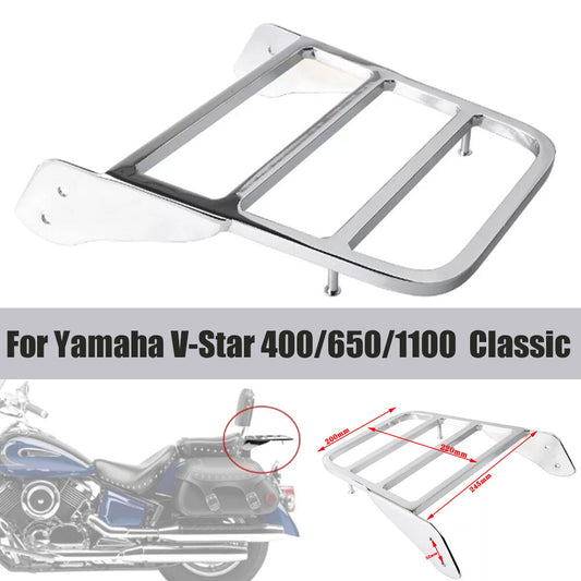 Chrome Sissy Bar Luggage Rack for Yamaha V-Star 1100 Classic/Dragstar XVS 1100- n