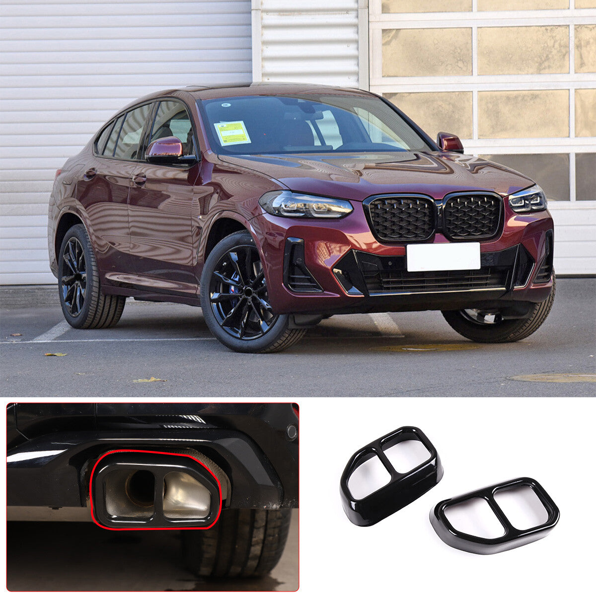 Suitable for Corolla 2020-2023 smooth red ABS rear ventilation anti kick panel- v