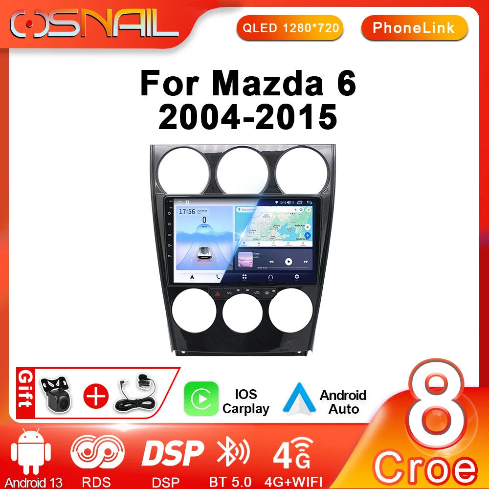 Android Auto CarPlay Car Radio for Mazda 6 2004-2015 GPS Multimedia Video Player