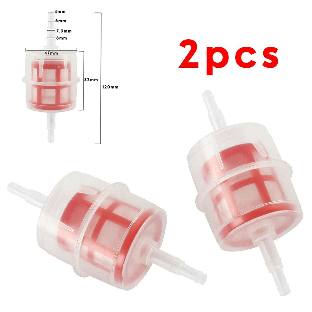 2pcs 6/8mm Filter Fuel Diesel For Lawnmowers Hose Inline Motorcycle Plastic New v