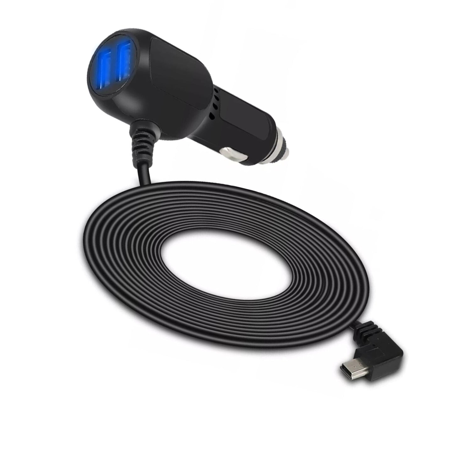 Black USB Dash Cam Car Charger Cable Power Cord Supply for DVR Camera GPS