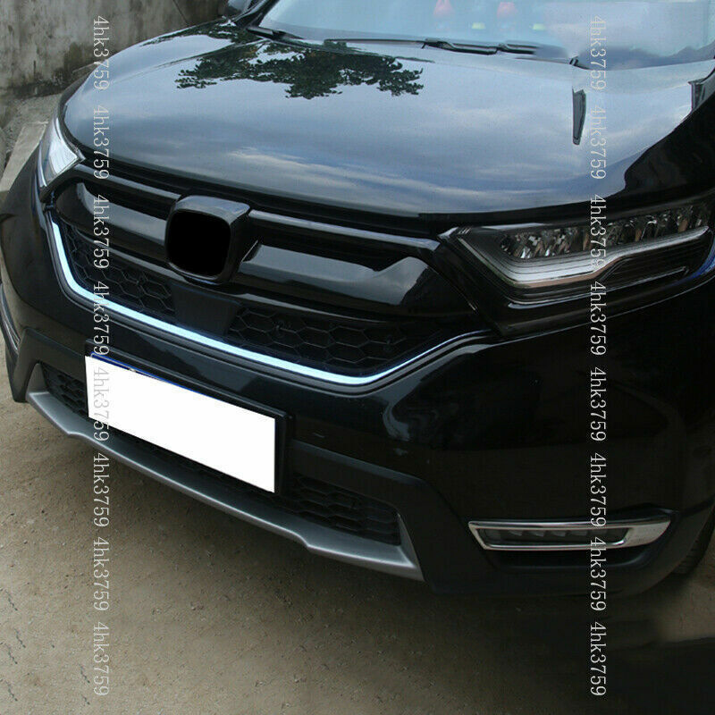 Glossy Black Front Grille Grilles Moulding Cover Trim for Honda CR-V 2017-2021