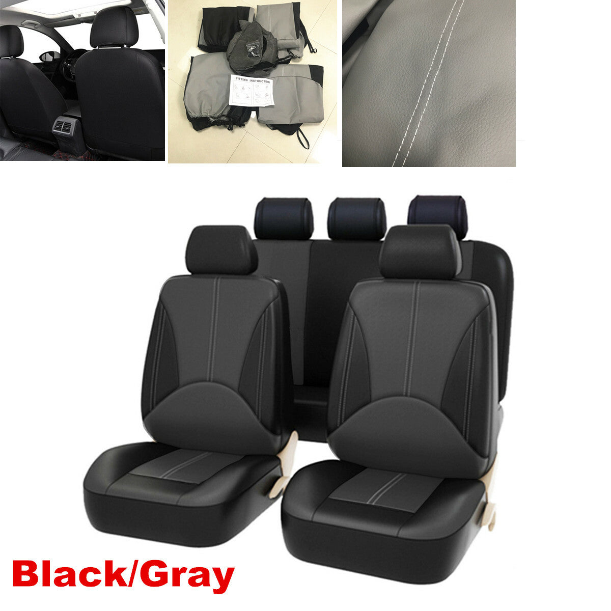 Standard PU Leather 5- for Seat Car for Seat Cover Cushion Fit For Interior Accessories
