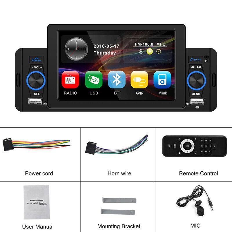 High-definition touchscreen 1 DIN car stereo radio FM USB AUX TF MP3 MP5 player dashboard kit 5- n