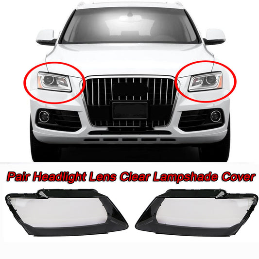 pair of transparent headlight lens cover protective cases for 2009-2012 for Audi Q5 (Left + Right)