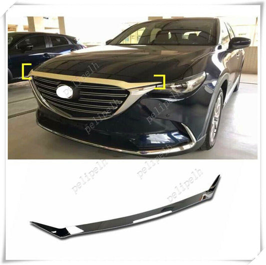 ABS Chrome Front Grille Engine Hood Cover Trims Molding for Mazda CX-9 2016-2020