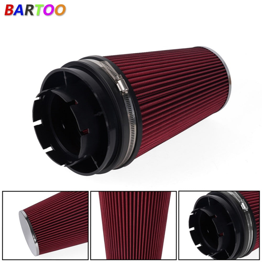 RED 4102mm Long High Flow Inlet Cone Red Dry Filter Cold Air Intake Replaceme Q