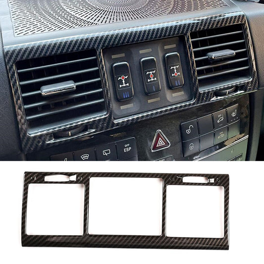 For G-Class W463 G500 G55 2008-2017 Carbon ABS Dashboard Center A/C Vent Cover