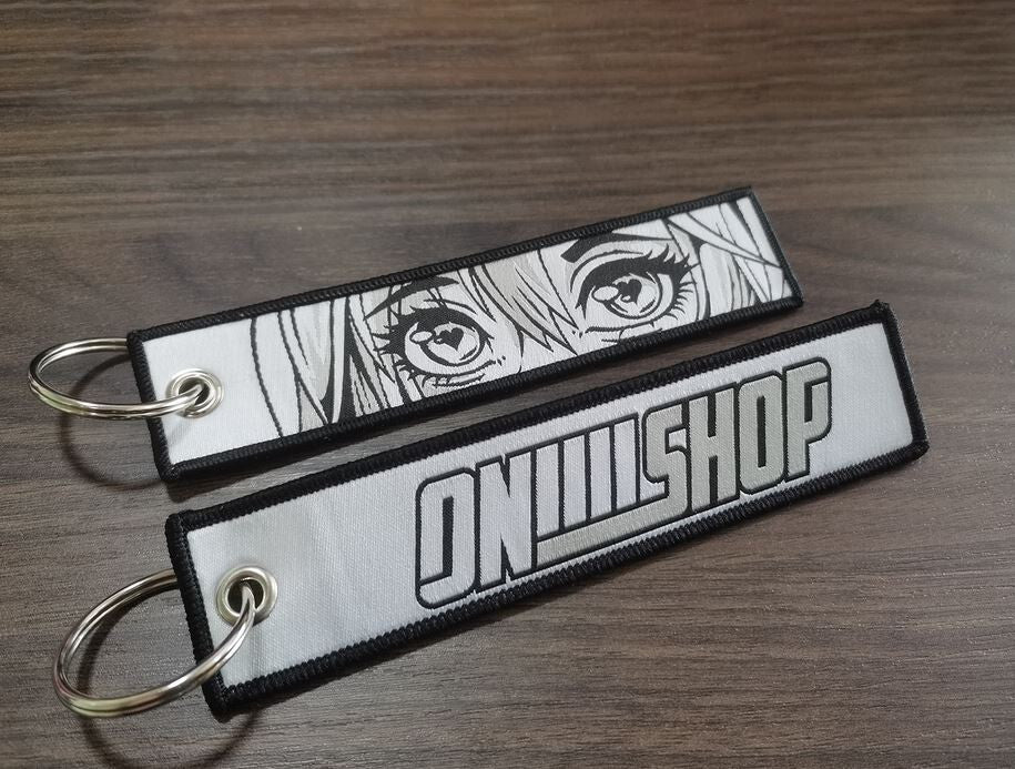 Car keychain/key ring embroidered nylon car accessories, gray, suitable for Nissan .