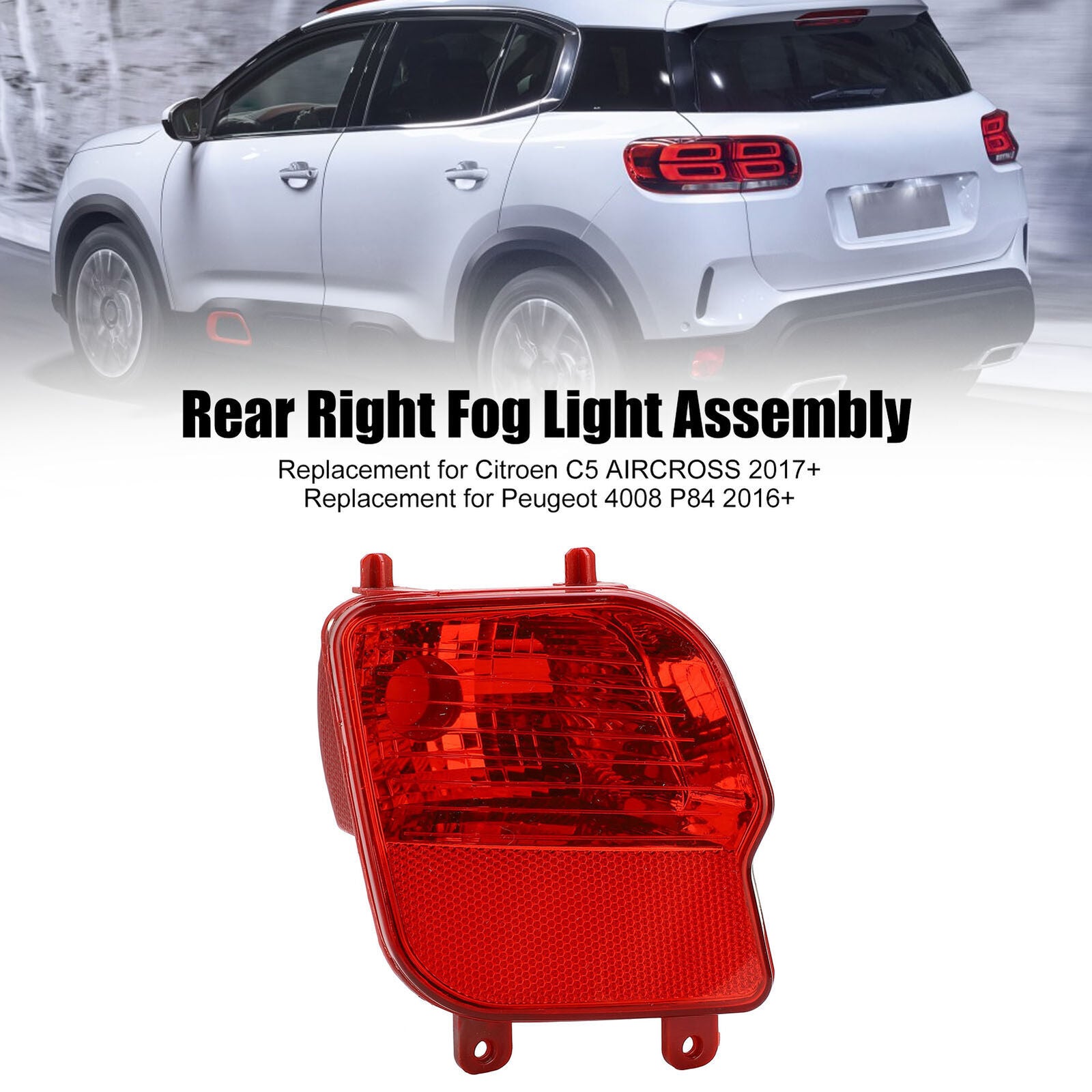 Right Rear Foglight Assembly 9811718380 Driving Fog Lamp for Citroen C5 2017-24