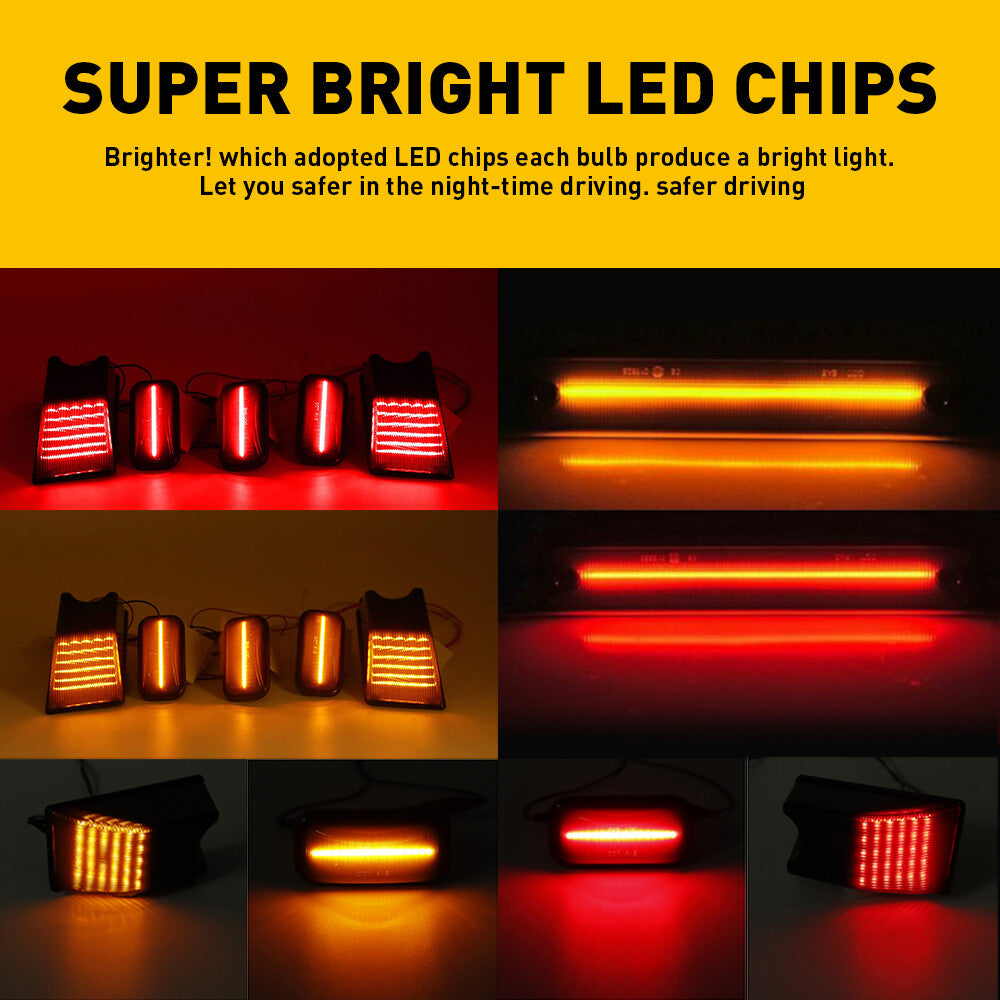 14x suitable for 2003-2009 for Hummer H2 LED cab roof side marker light front and rear smoke kit- v