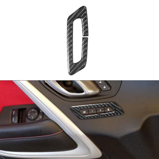Carbon Fiber Interior Memory for Seat Control Cover Trim for Chevy Camaro 2016-2018
