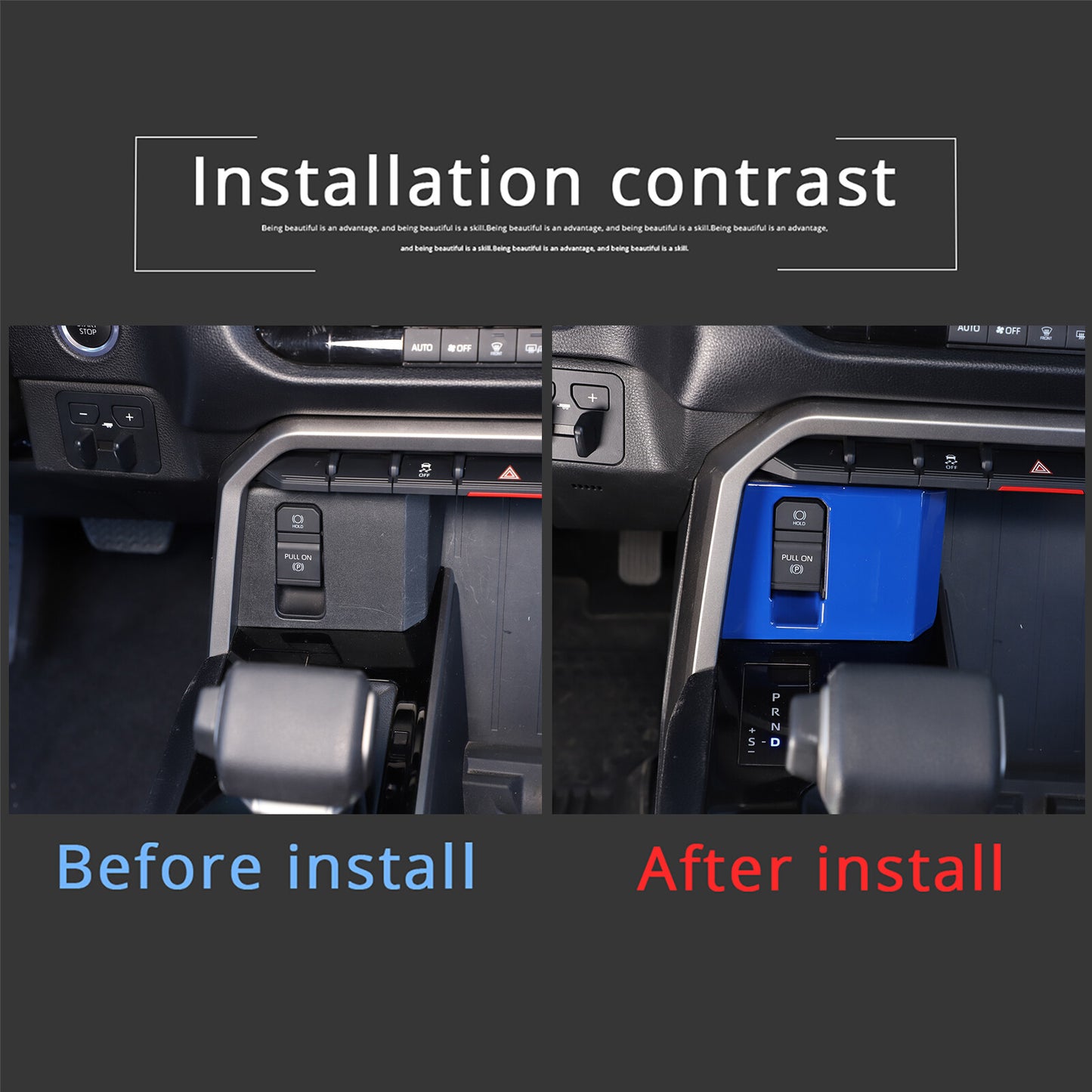 Suitable for Tundra 2022/2024 models, blue electronic parking brake frame trim (1 piece) n