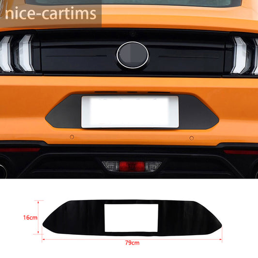 PVC Black Car Rear License Plate Decal Sticker Cover for Ford for Mustang 2015-2023
