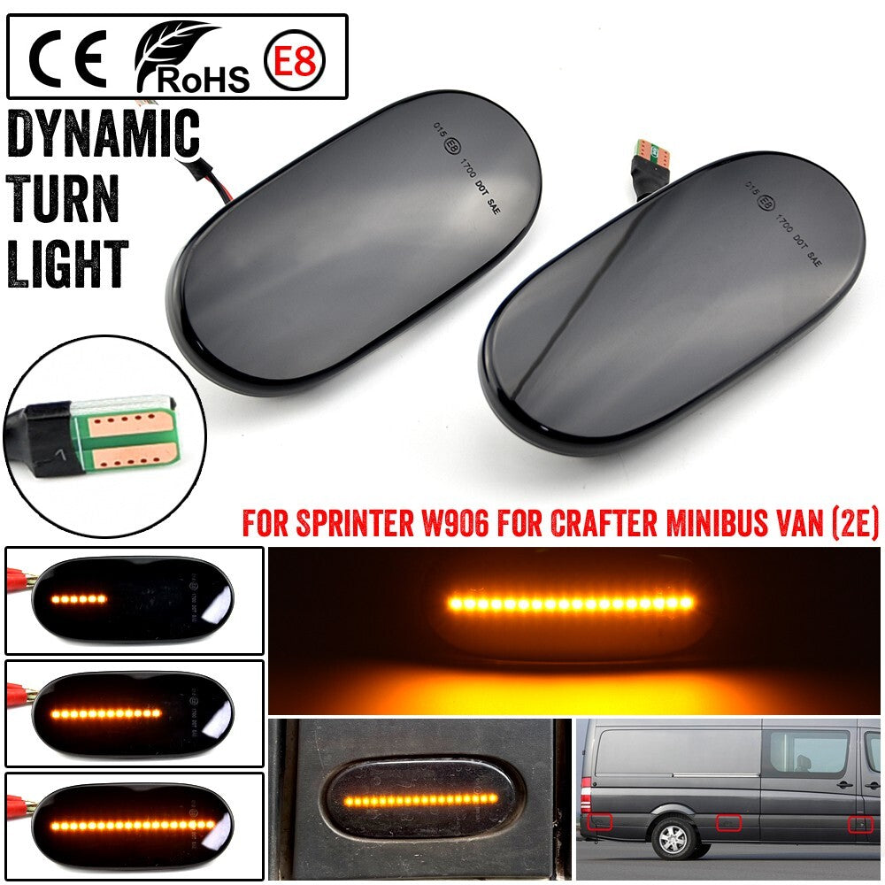 LED Dynamic Side Marker Turn Signal Lights Indicator Lamp for Benz Sprinter W906