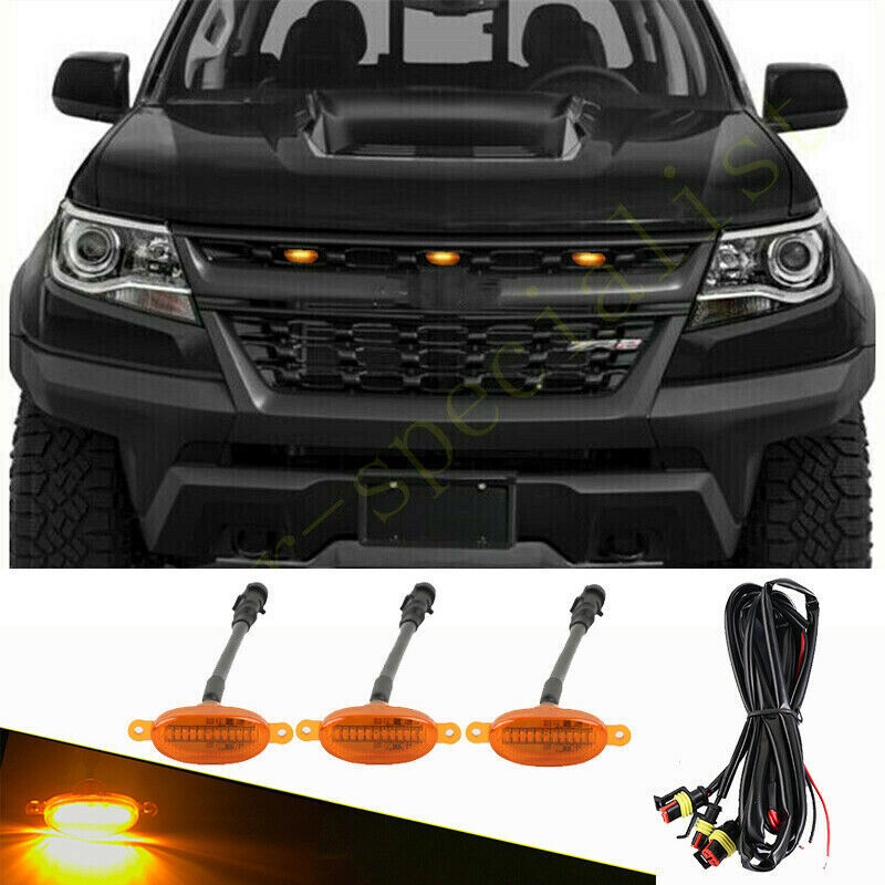 3P for Chevrolet Colorado 2017-21 Front Grille Style LED Light Trim Grill Q