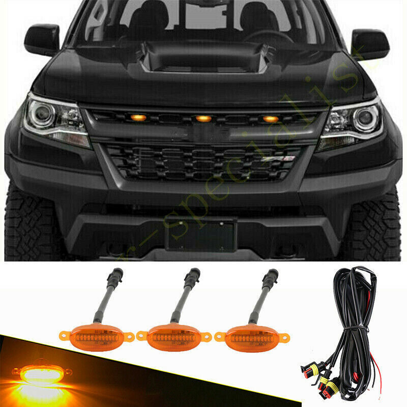 3P for Chevrolet Colorado 2017-21 Front Grille Style LED Light Trim Grill Q