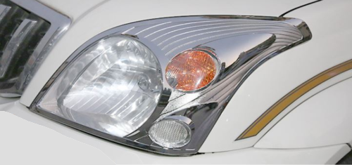 Front Headlight Lamp Cover Frame Trim Chrome for Toyota LC Prado FJ120 2003-2009