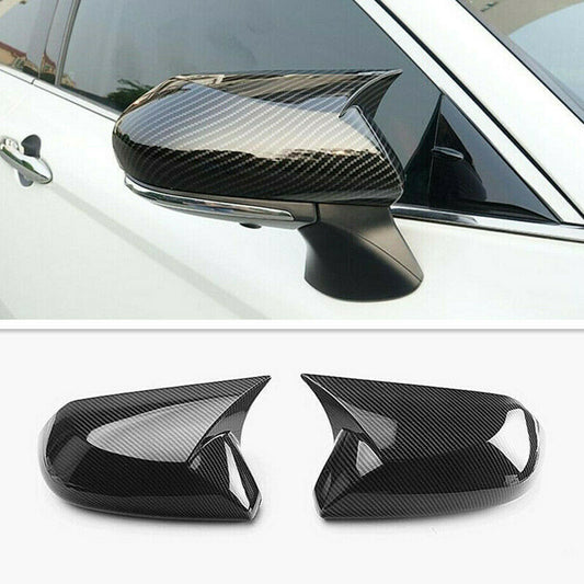 Carbon Fiber Ox Horn Side Rearview Mirror Cover cap Trim for Toyota for Camry 18-22