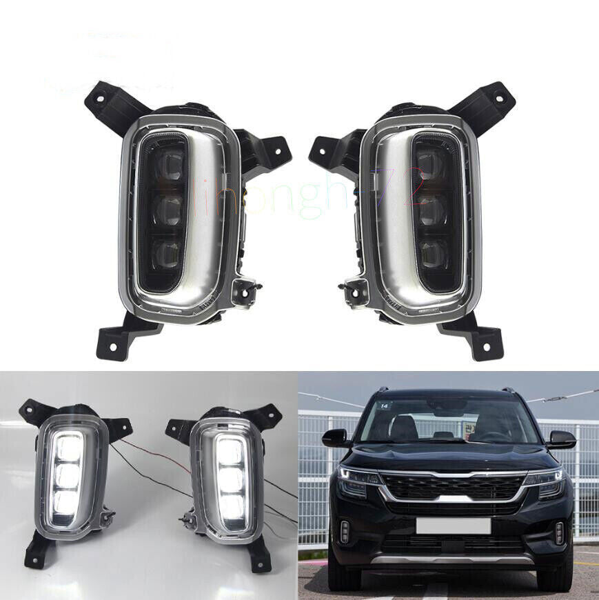 Daytime Running Light LED Front Fog Lamp Turn Signal for KIA Seltos 2020-2023 SX n
