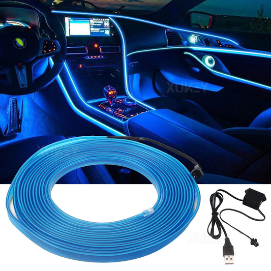 Blue LED Strip Car Interior Center Console Ambient Lighting Light Bar D