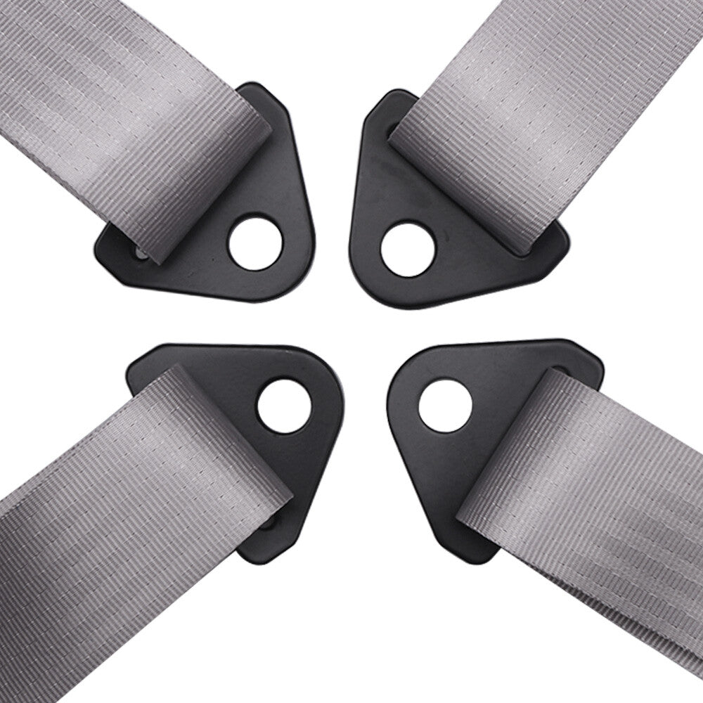 Racing for Seat Belts 4 Point 4PT Harness Nylon Adjustable Gray Q