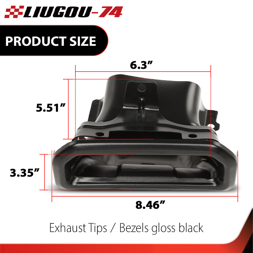 Exhaust Tips Bezels: Black, suitable for 2019-2024 for Chevrolet Silverado / for Gmc for Sierra Q