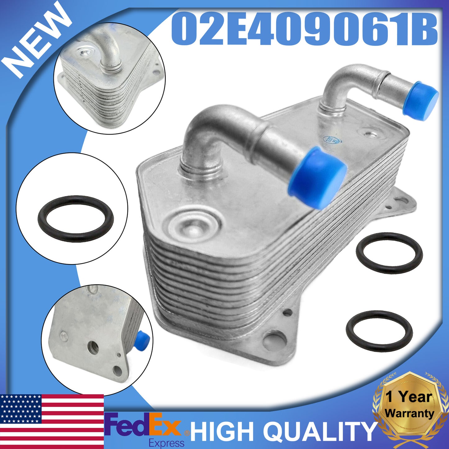 Engine oil cooler #02E409061B is suitable for Golf , for Jetta , for Tiguan , CC, for Audi A3, TT seats, and Altea- n