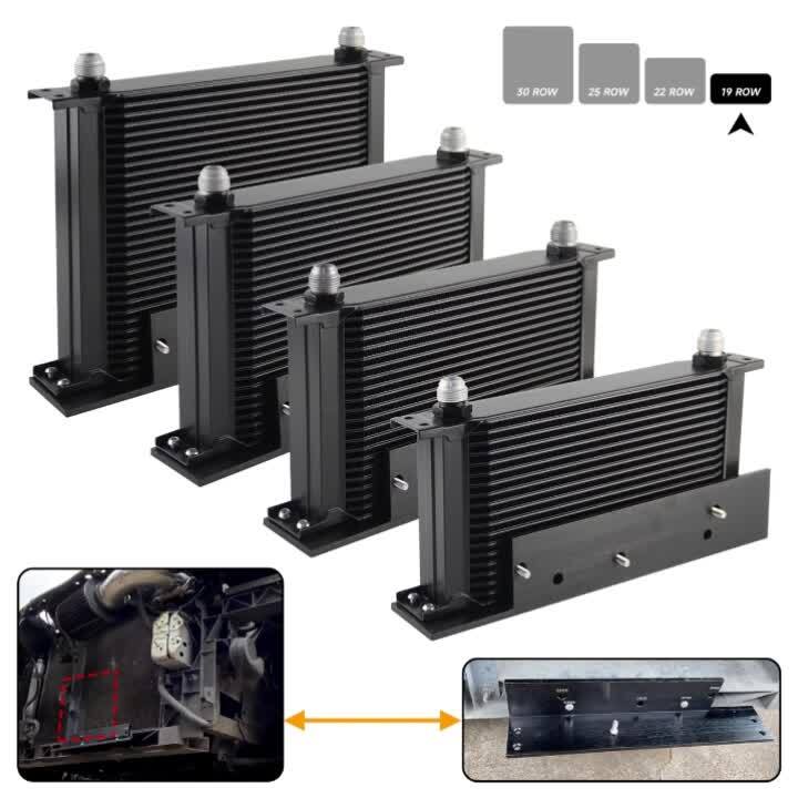 19 Row Oil Cooler Kit Filter Thermostat For Fairlady 350Z Z33 370Z Z34 Silver