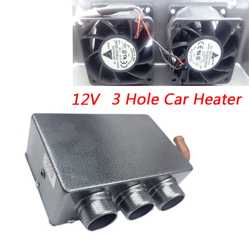 12V DC Portable Car Heating/Cooling Compact Heater, 3-Hole 80W Defroster n