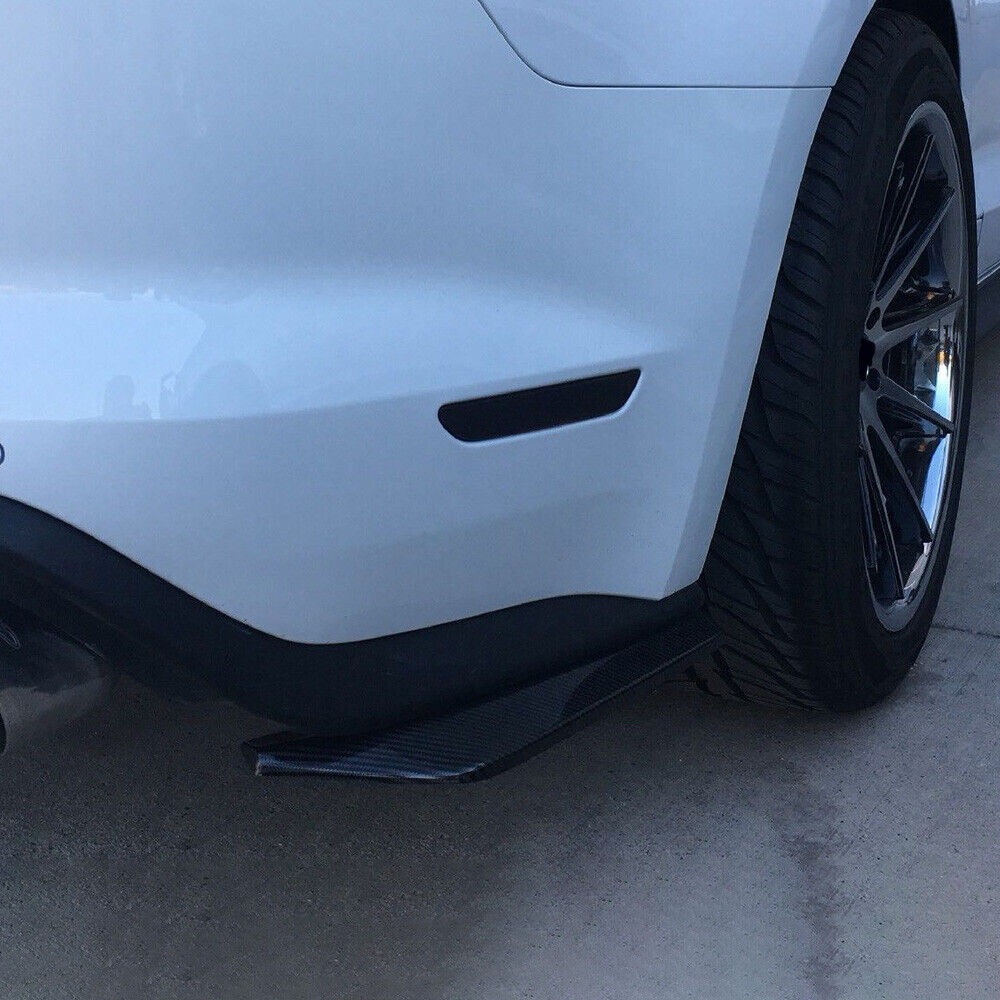 Carbon Fiber Black Rear Bumper Lip Diffuser Splitter Canard Protector Universal