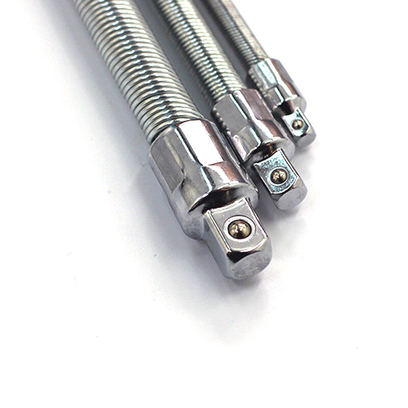 3-piece set of 1/4-inch, 3/8-inch, and 1/2-inch flexible extended spring shaft connecting rod socket wrenches - n