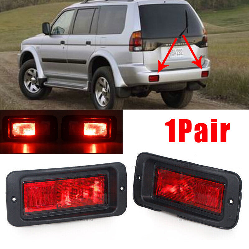 Pair For Montero Pajero Sport 1999-2010 2x Rear Bumper Tail Lights Fog Lamp