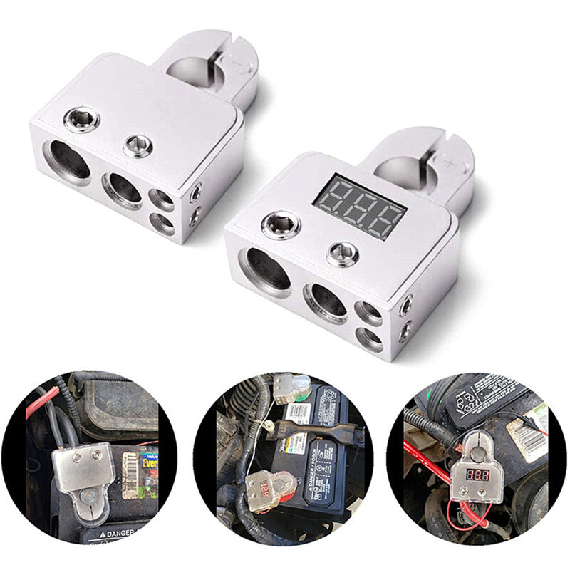 2-pack of 0/4/8 specification positive and negative battery terminal connector clips voltmeter - n