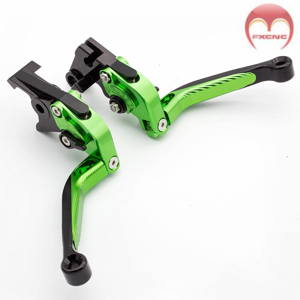 CNC folding extended brake clutch lever suitable for NINJA650R/ER-6F/ER-6N 2009-2016 Green